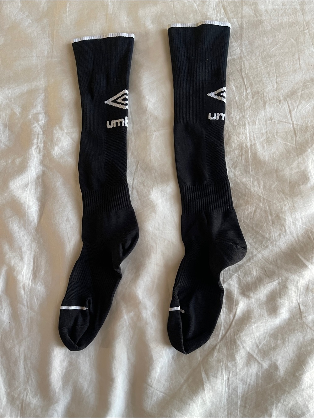 Umbro Black Crew Athletic Socks with White Trim